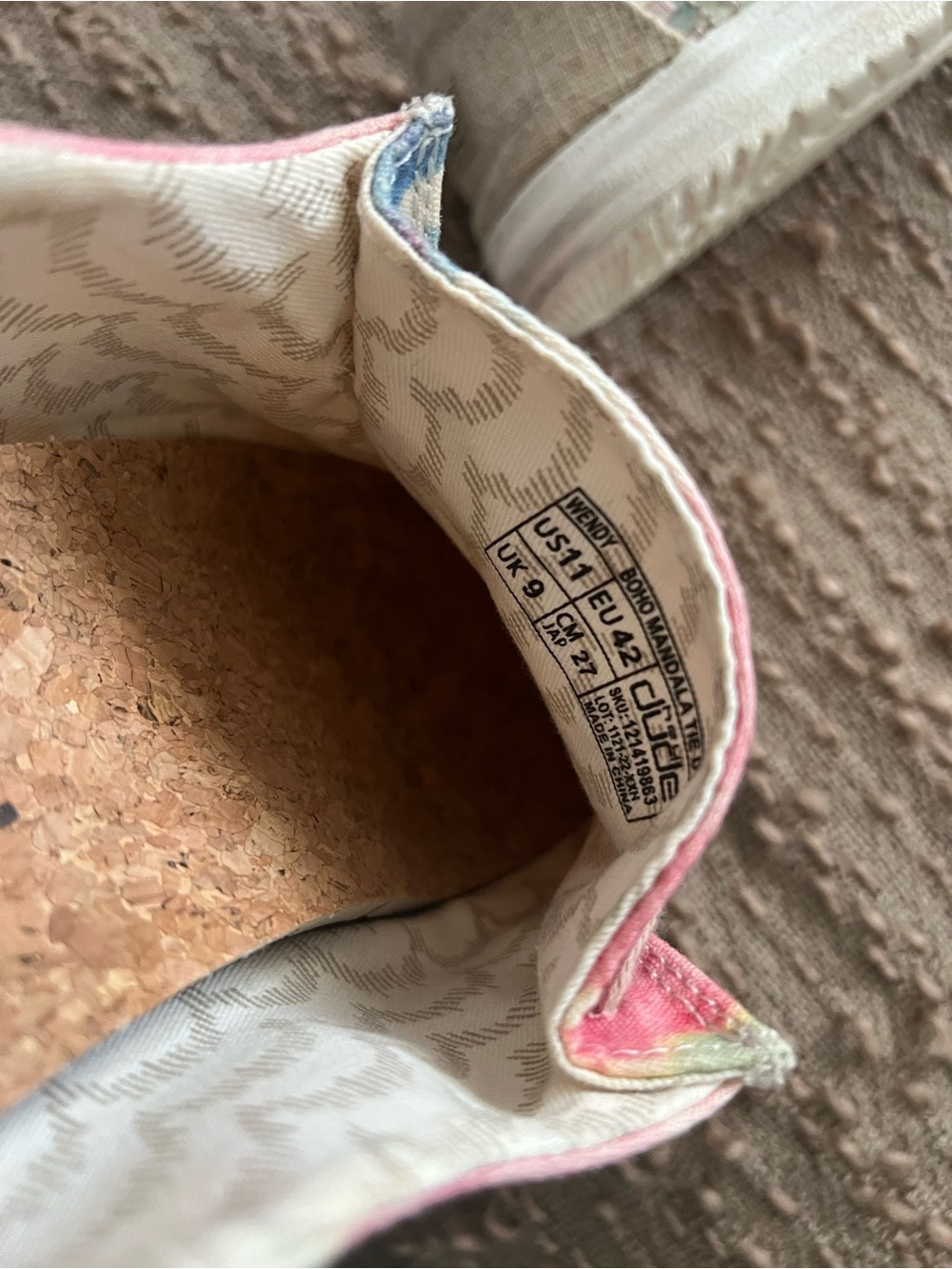 Hey Dude Women’s Tie-Dye Slip-On Moccasins in Pink and Blue - Picture 6 of 7